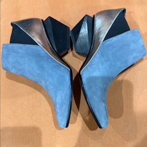 United Nude Metallic Silver and Blue Ankle Booties